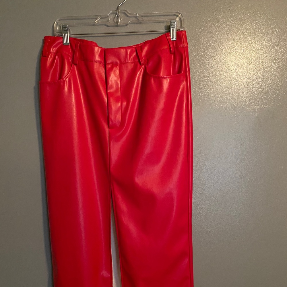 SHEIN Split Hem Faux Leather Long/Midi Skirt